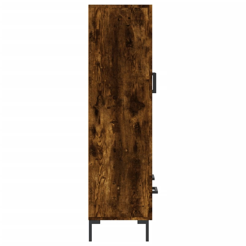 Buffet haut chêne fumé 69,5x31x115 cm bois d'ingénierie