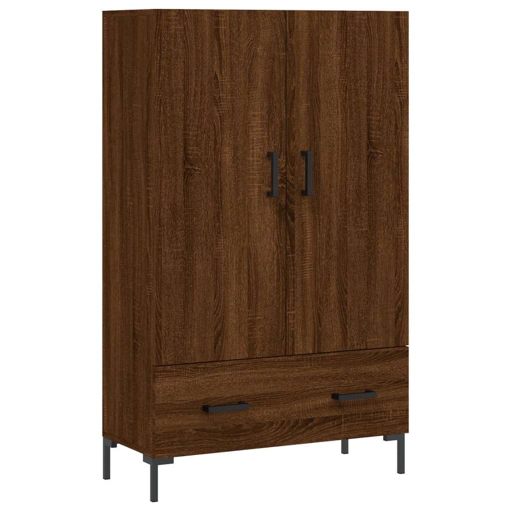 Buffet haut chêne marron 69,5x31x115 cm bois d'ingénierie