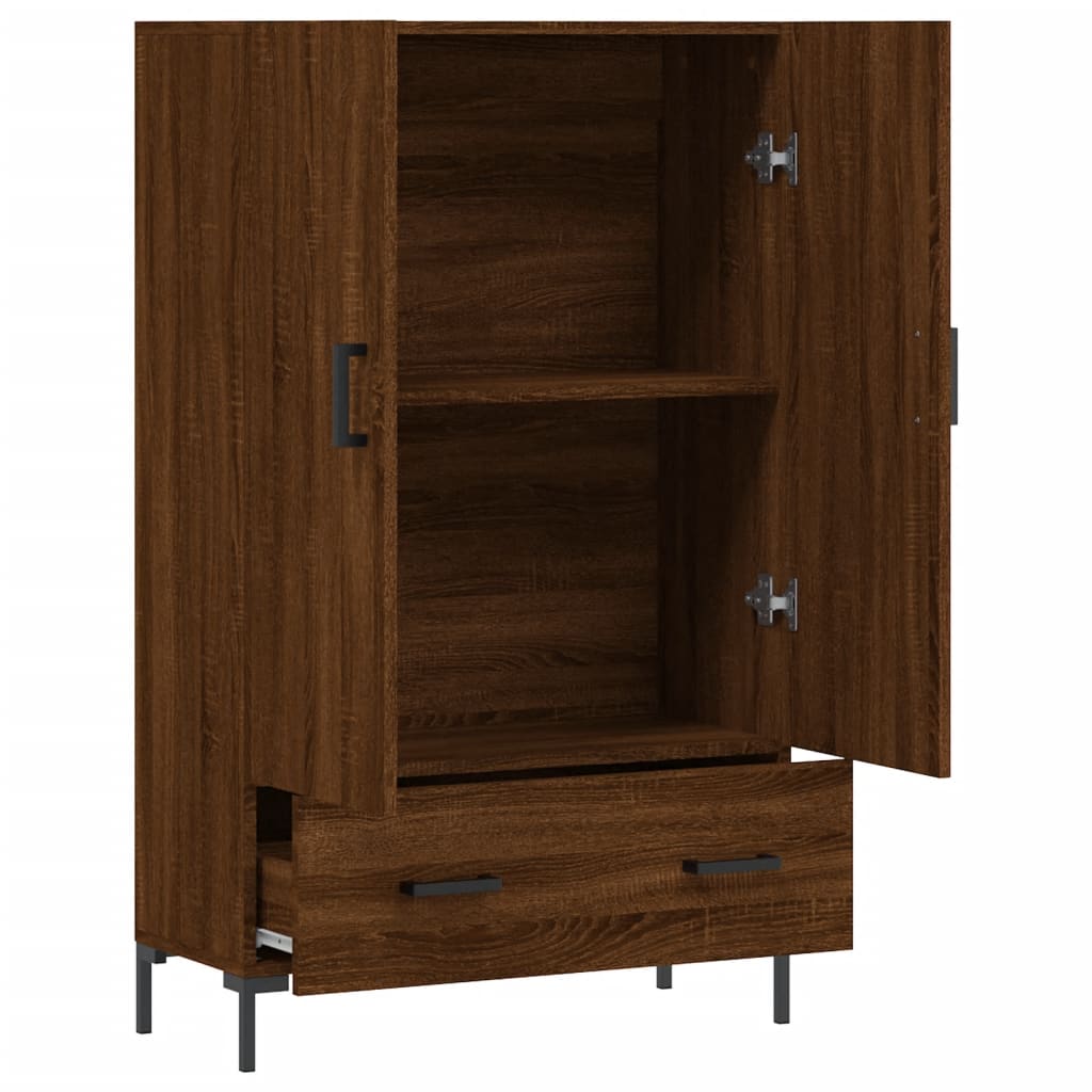 High brown oak buffet 69.5x31x115 cm Engineering wood