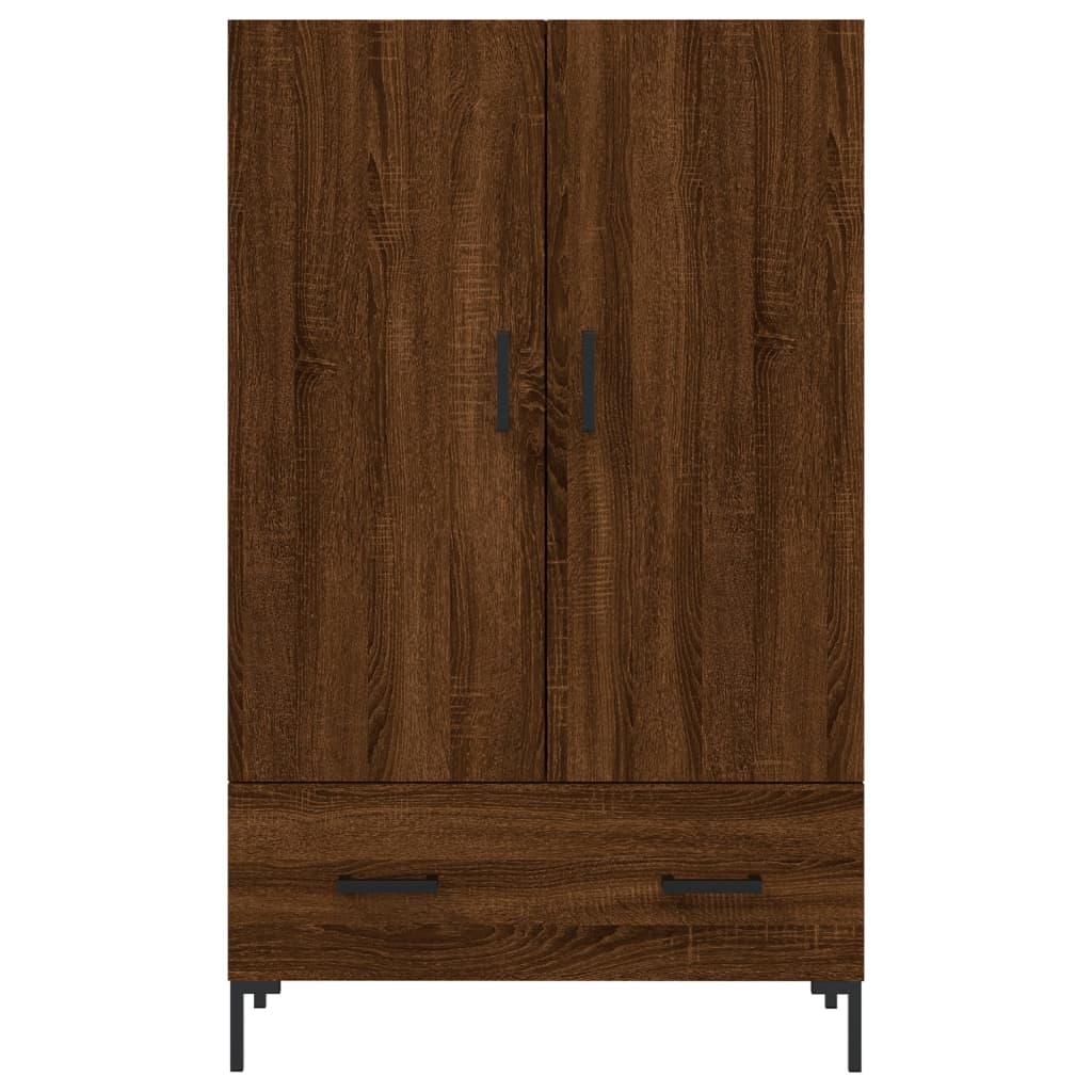 Buffet haut chêne marron 69,5x31x115 cm bois d'ingénierie