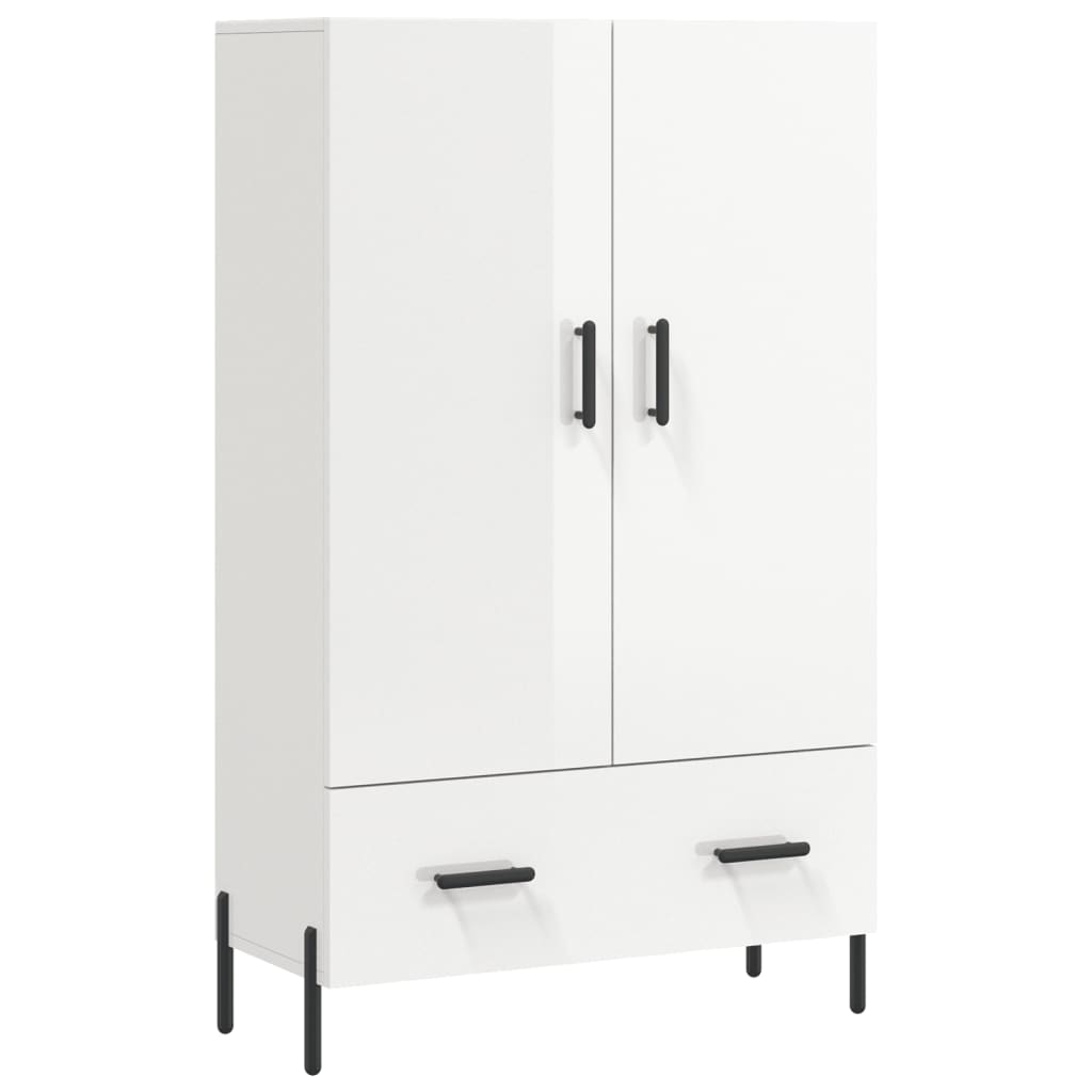 Shiny white high buffet 69.5x31x115 cm Engineering wood