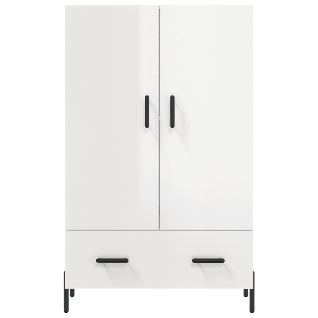 Shiny white high buffet 69.5x31x115 cm Engineering wood