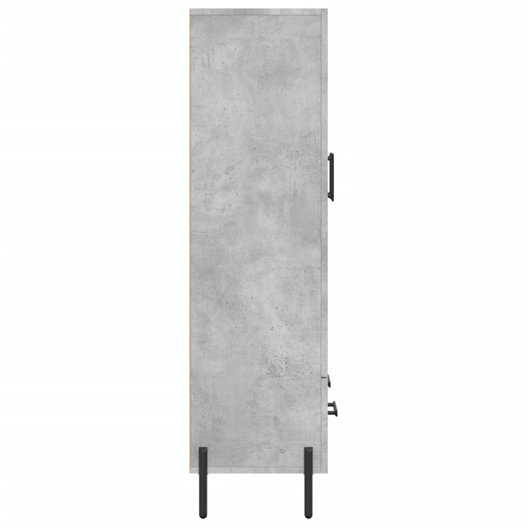 Credenza alta grigio cemento 69,5x31x115 cm in derivati ​​del legno