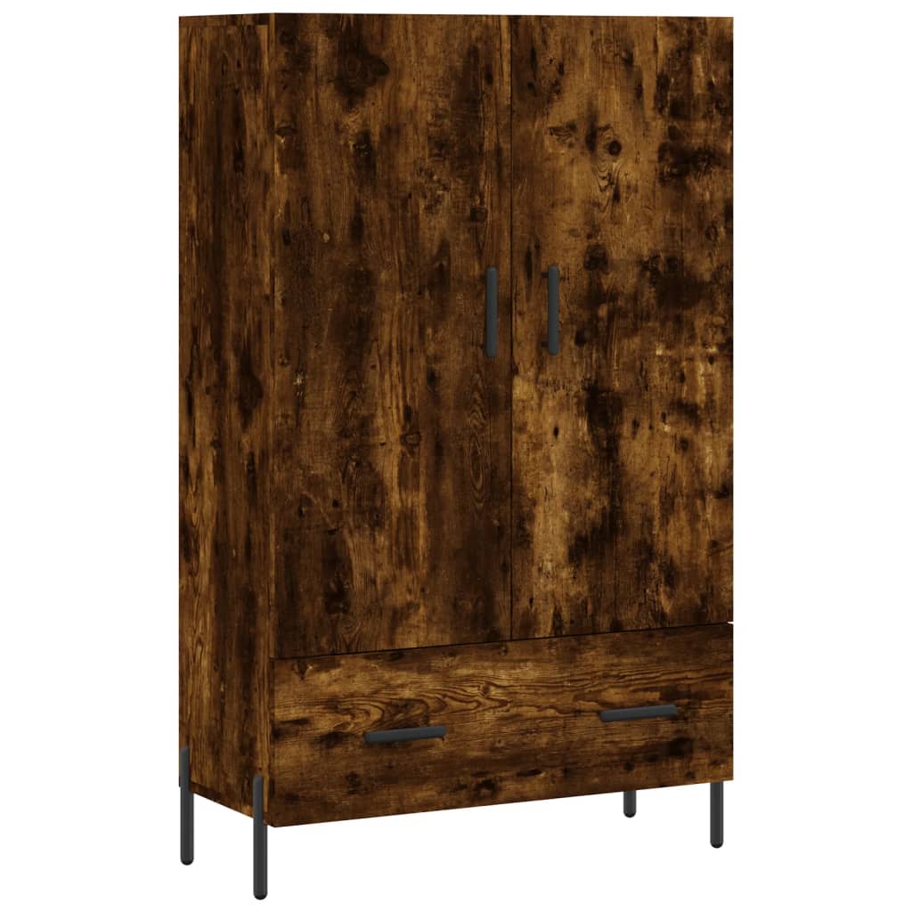 Buffet haut chêne fumé 69,5x31x115 cm bois d'ingénierie