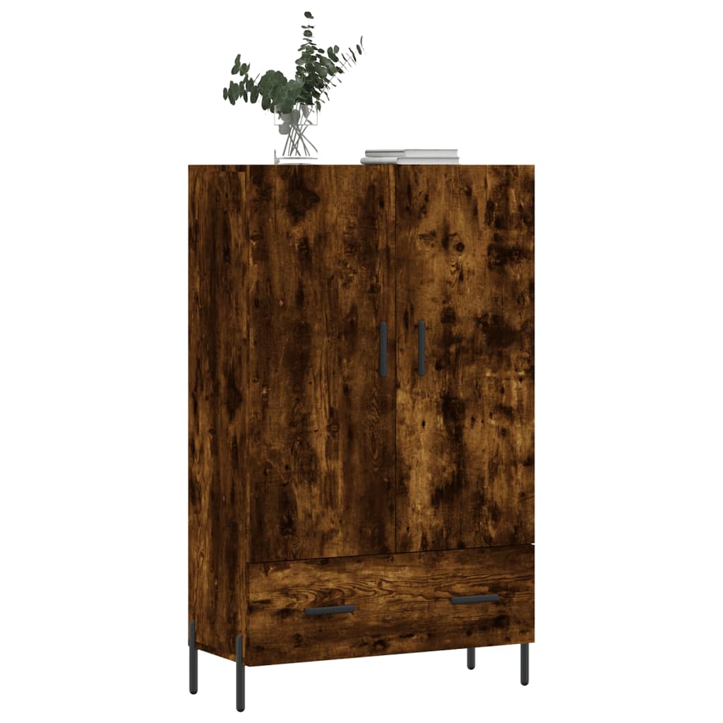 Buffet haut chêne fumé 69,5x31x115 cm bois d'ingénierie