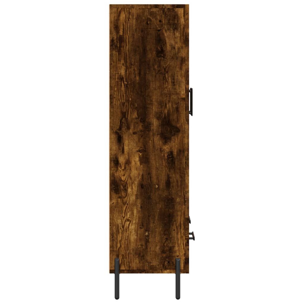 Buffet haut chêne fumé 69,5x31x115 cm bois d'ingénierie