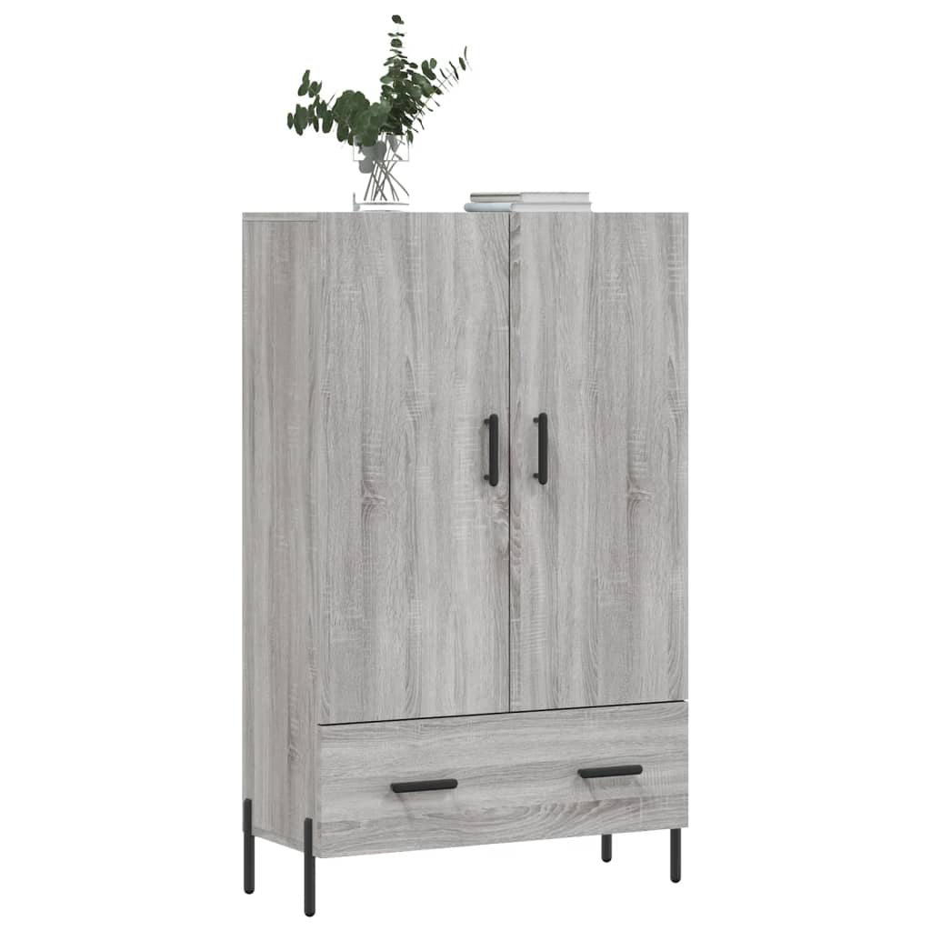 Credenza alta Sonoma grigia 69,5x31x115 cm in derivati ​​del legno