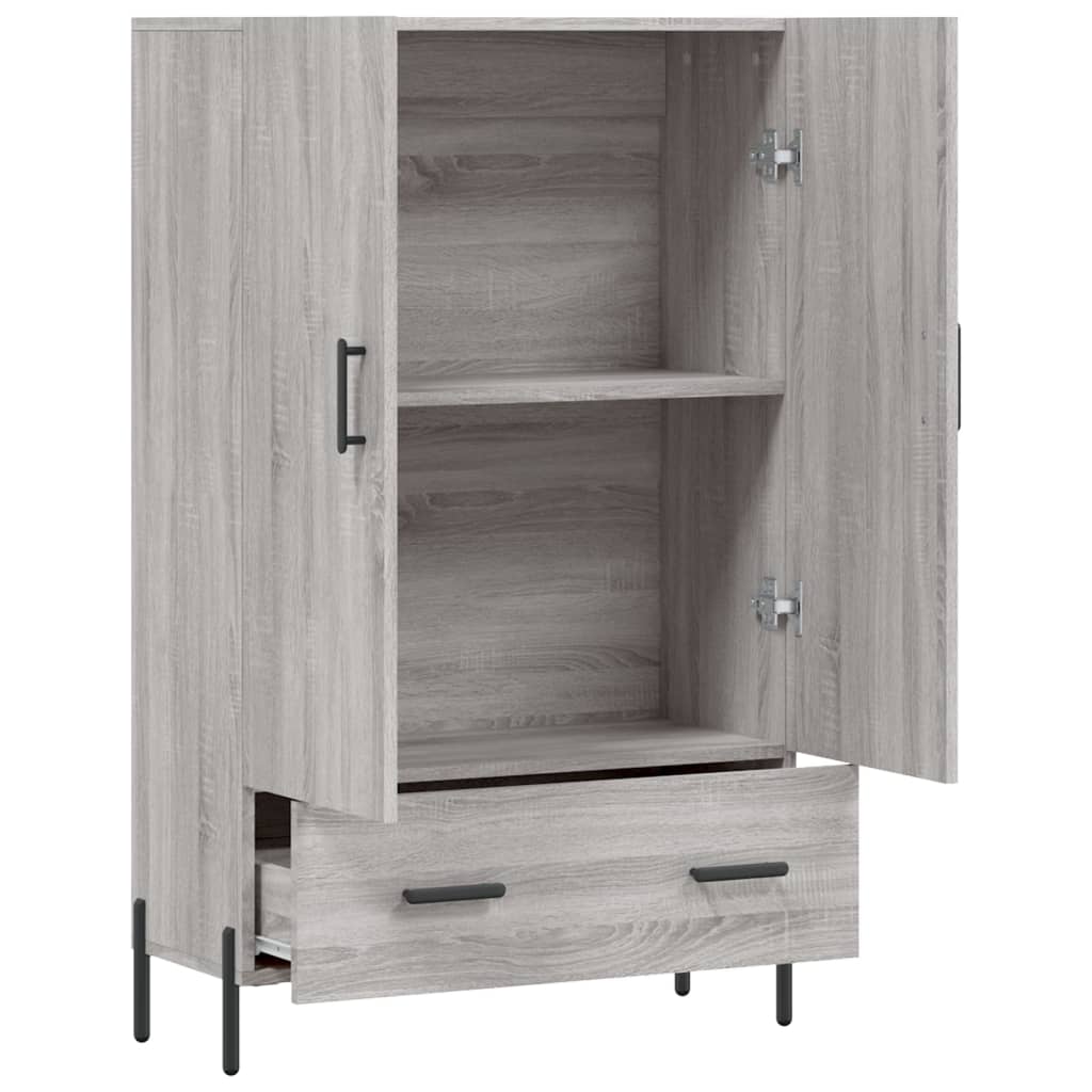 Buffet haut sonoma gris 69,5x31x115 cm bois d'ingénierie