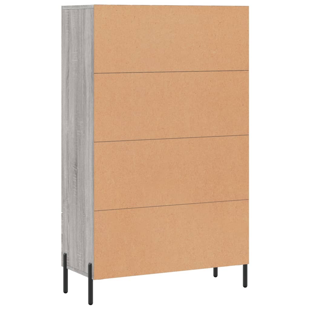 Credenza alta Sonoma grigia 69,5x31x115 cm in derivati ​​del legno