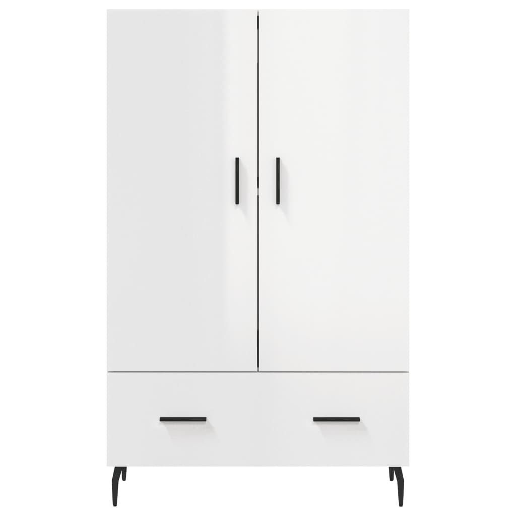 Shiny white high buffet 69.5x31x115 cm Engineering wood