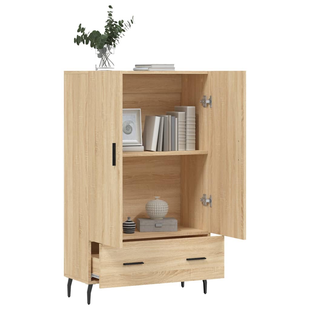 Buffet haut chêne sonoma 69,5x31x115 cm bois d'ingénierie