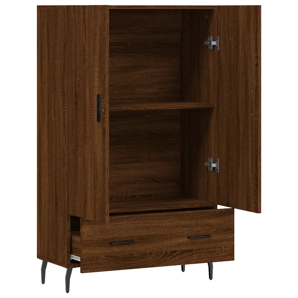 High brown oak buffet 69.5x31x115 cm Engineering wood