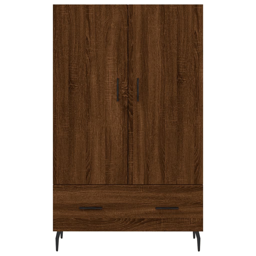 Buffet haut chêne marron 69,5x31x115 cm bois d'ingénierie