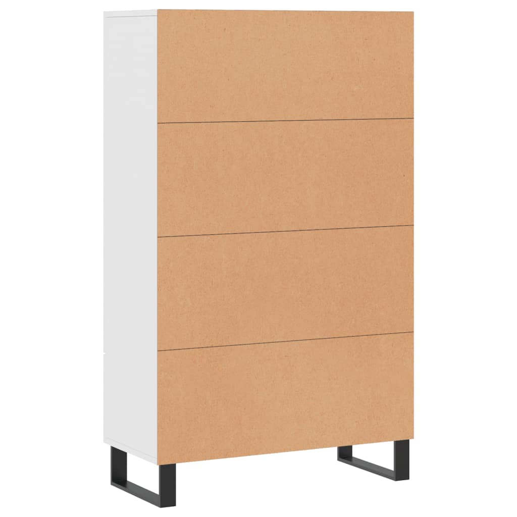 Credenza alta bianca 69,5x31x115 cm in derivati ​​del legno