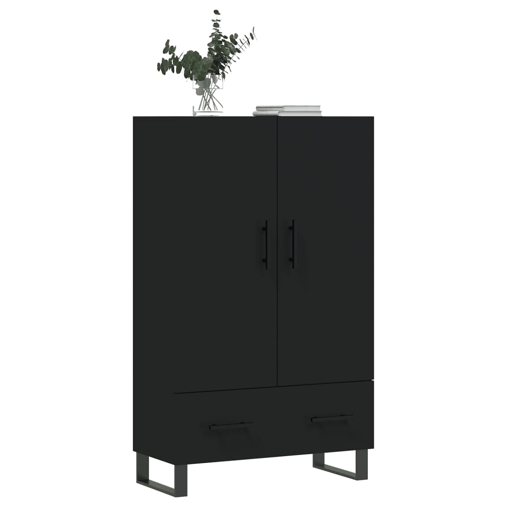 Black upper buffet 69.5x31x115 cm engineering wood