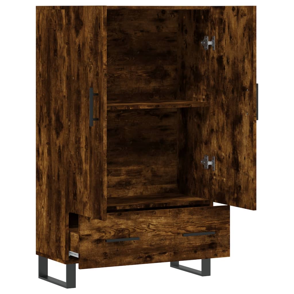 Buffet haut chêne fumé 69,5x31x115 cm bois d'ingénierie