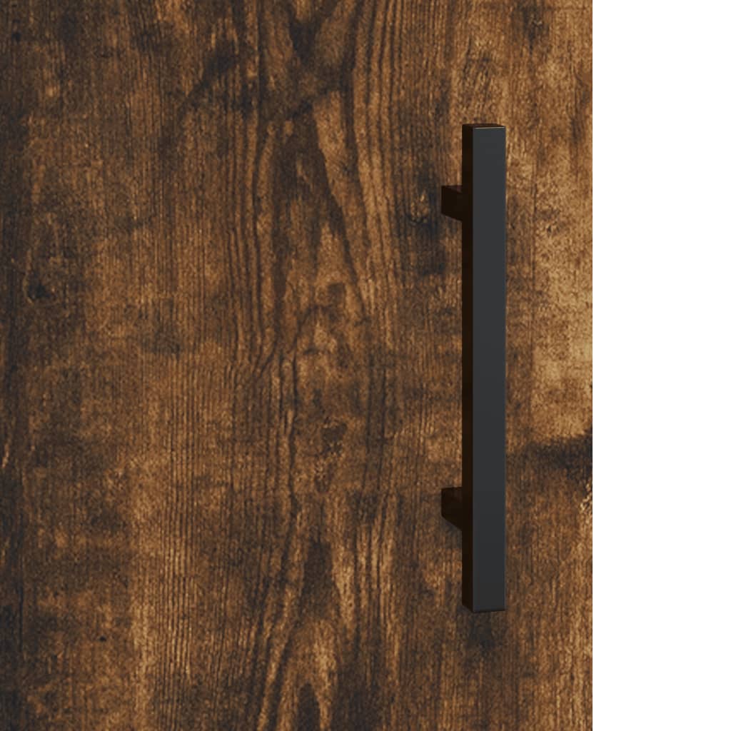 Buffet haut chêne fumé 69,5x31x115 cm bois d'ingénierie