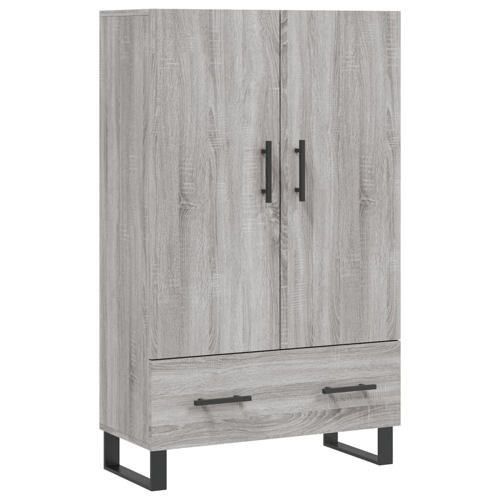 Credenza alta Sonoma grigia 69,5x31x115 cm in derivati ​​del legno