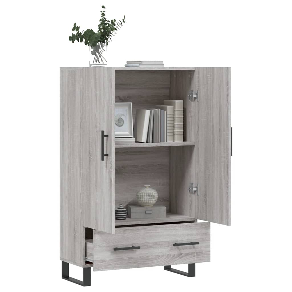 Buffet haut sonoma gris 69,5x31x115 cm bois d'ingénierie