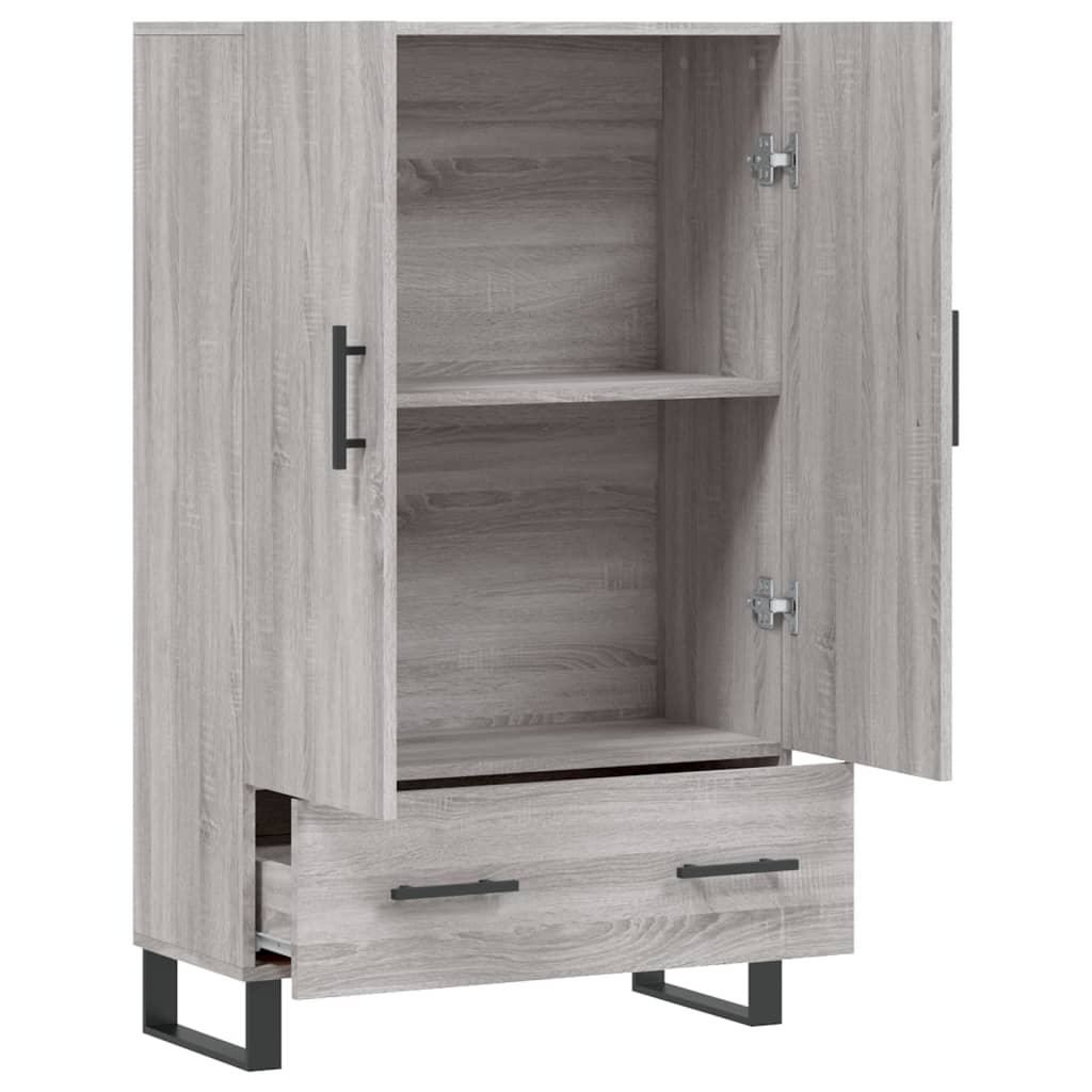 Buffet haut sonoma gris 69,5x31x115 cm bois d'ingénierie