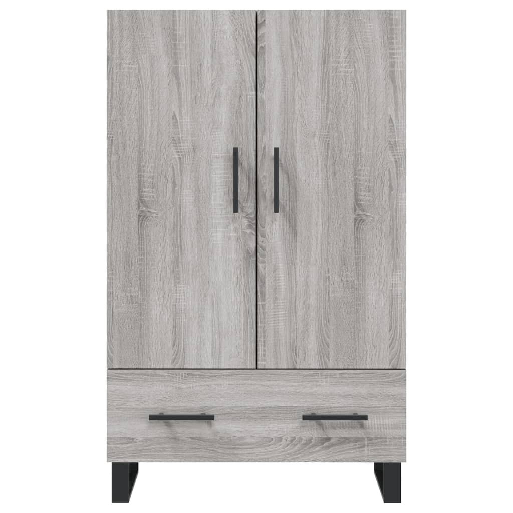 Credenza alta Sonoma grigia 69,5x31x115 cm in derivati ​​del legno