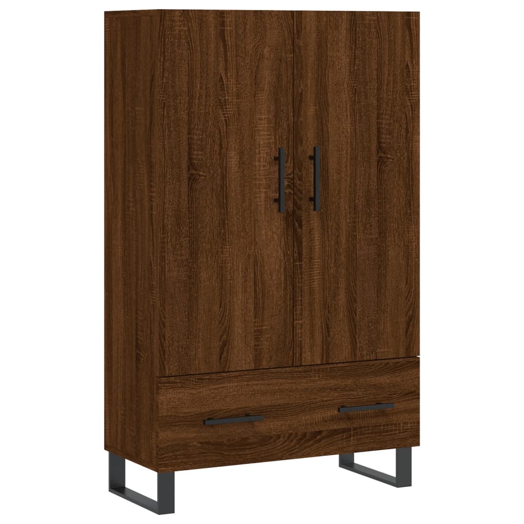 Buffet haut chêne marron 69,5x31x115 cm bois d'ingénierie