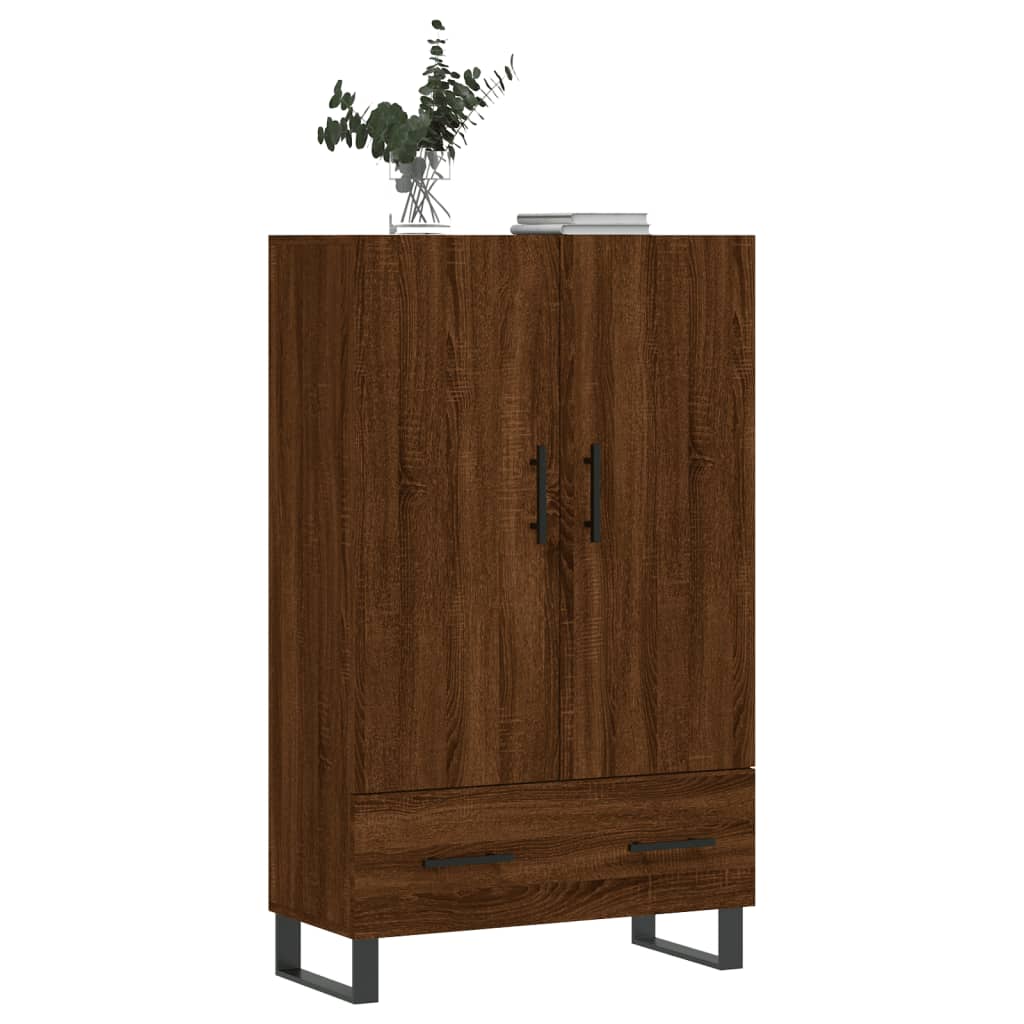 Buffet haut chêne marron 69,5x31x115 cm bois d'ingénierie