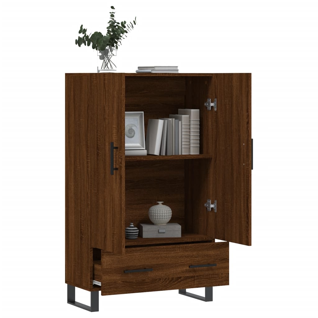 High brown oak buffet 69.5x31x115 cm Engineering wood