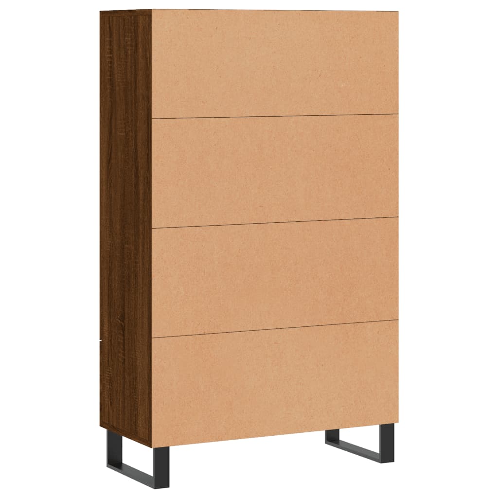 Credenza alta in rovere marrone 69,5x31x115 cm in multistrato