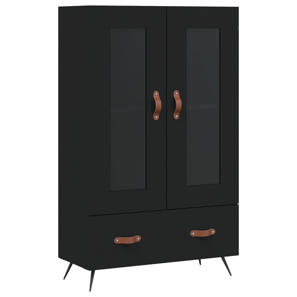 Black upper buffet 69.5x31x115 cm engineering wood