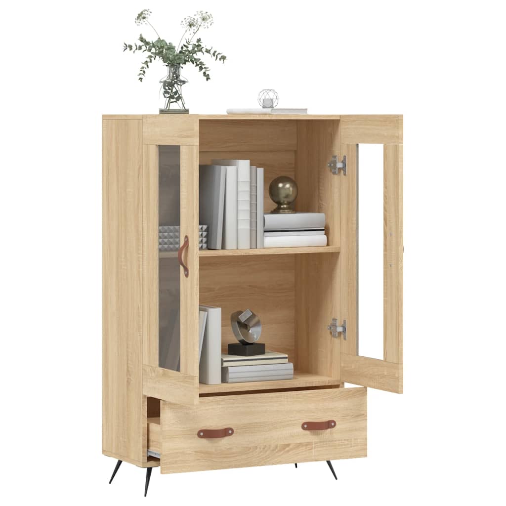 Buffet haut chêne sonoma 69,5x31x115 cm bois d'ingénierie