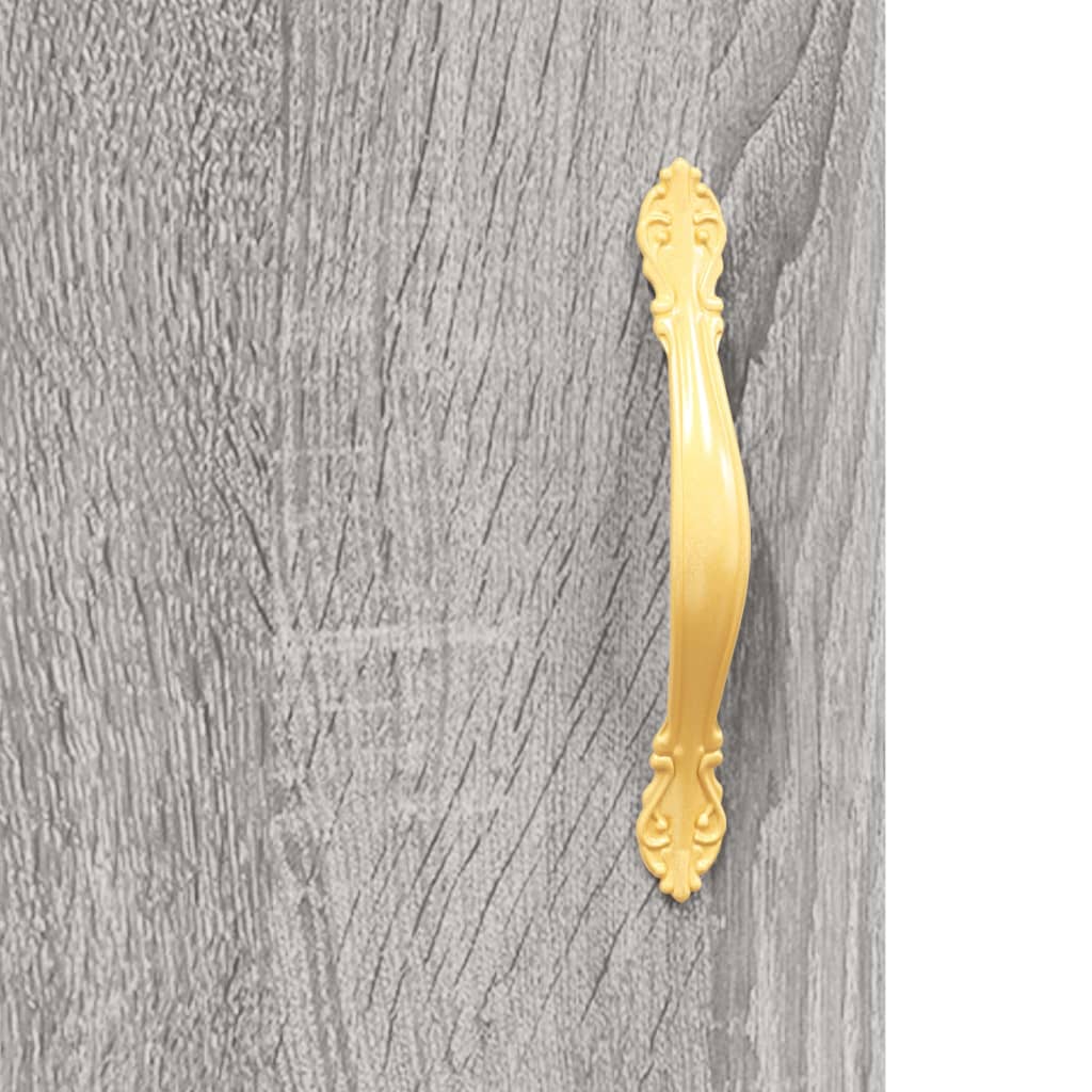Credenza alta Sonoma grigia 69,5x31x115 cm in derivati ​​del legno