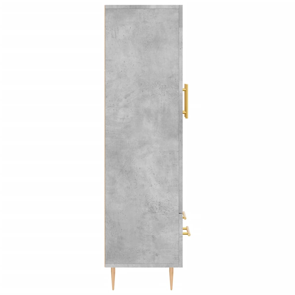 Credenza alta grigio cemento 69,5x31x115 cm in derivati ​​del legno