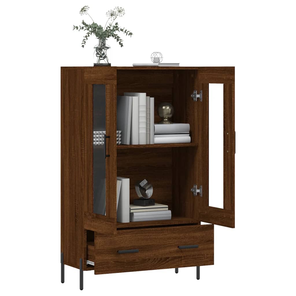 High brown oak buffet 69.5x31x115 cm Engineering wood