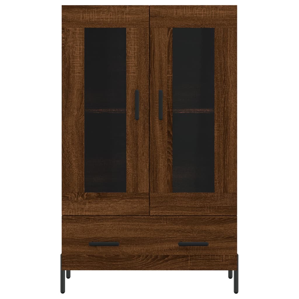 Buffet haut chêne marron 69,5x31x115 cm bois d'ingénierie