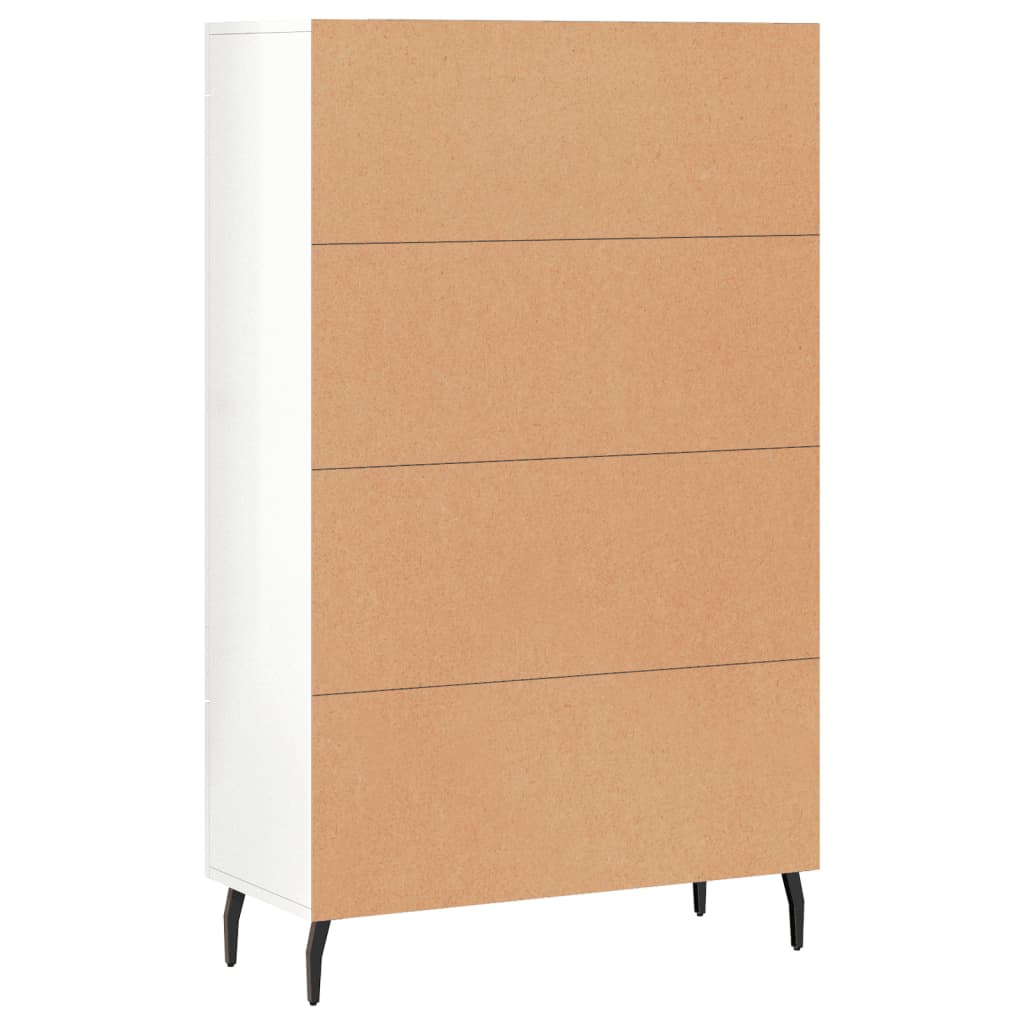 Credenza bianca lucida 69,5x31x115 cm in MDF