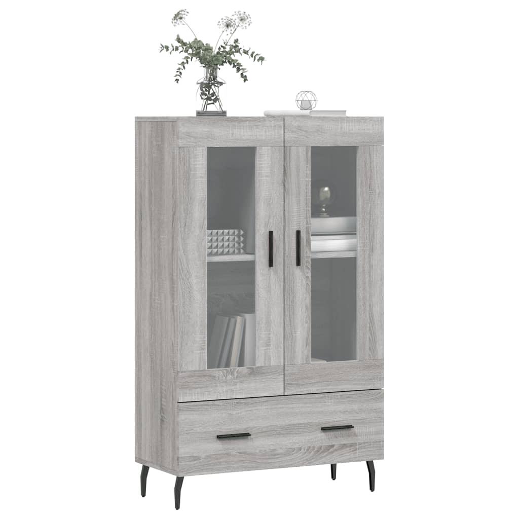 Buffet haut sonoma gris 69,5x31x115 cm bois d'ingénierie