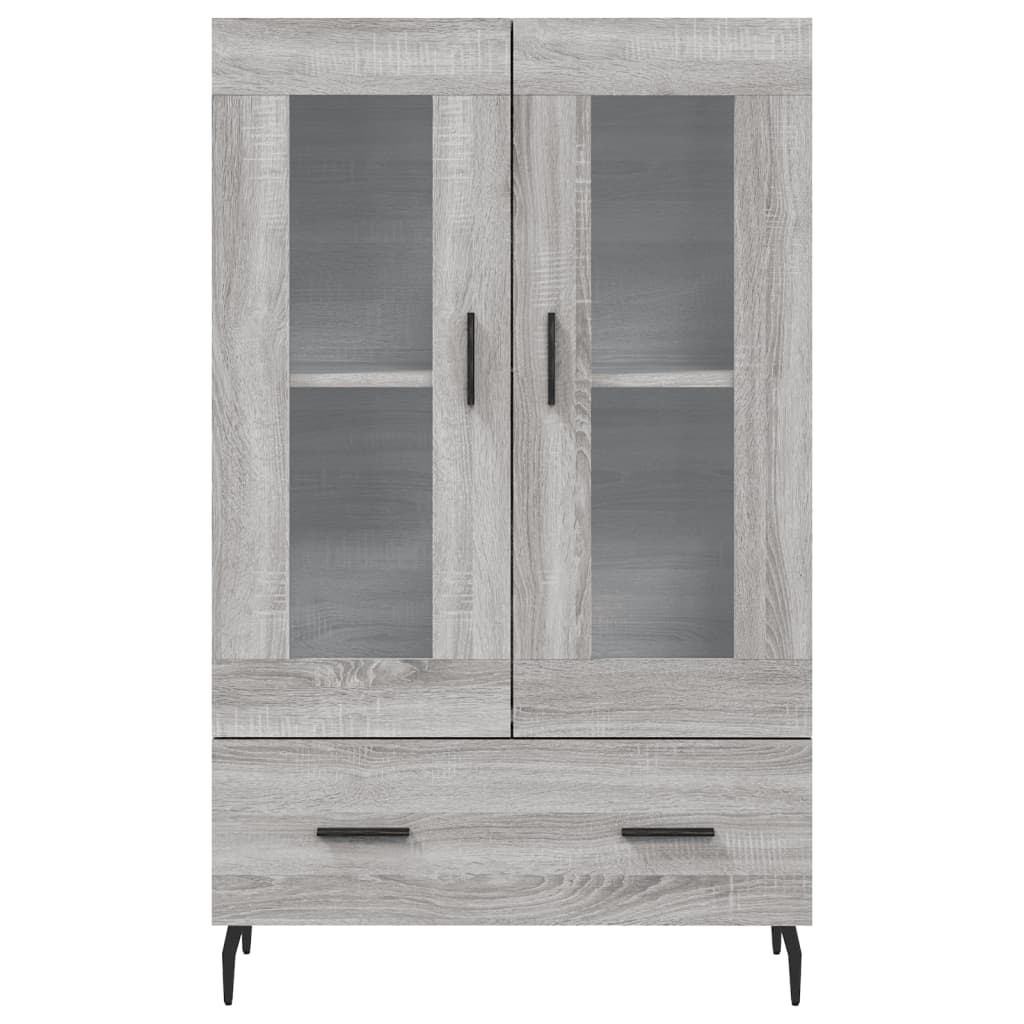 Credenza alta Sonoma grigia 69,5x31x115 cm in derivati ​​del legno