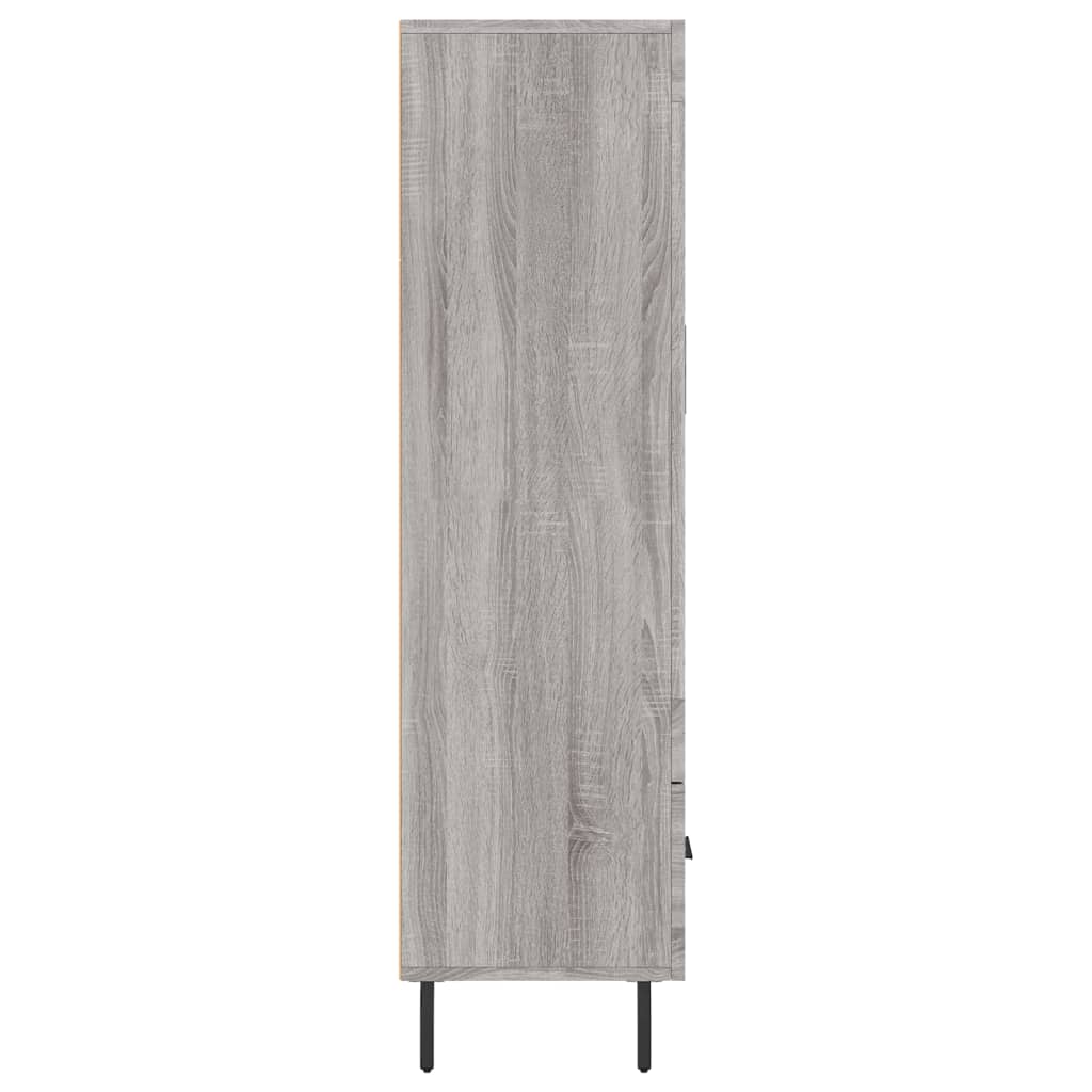 Credenza alta Sonoma grigia 69,5x31x115 cm in derivati ​​del legno