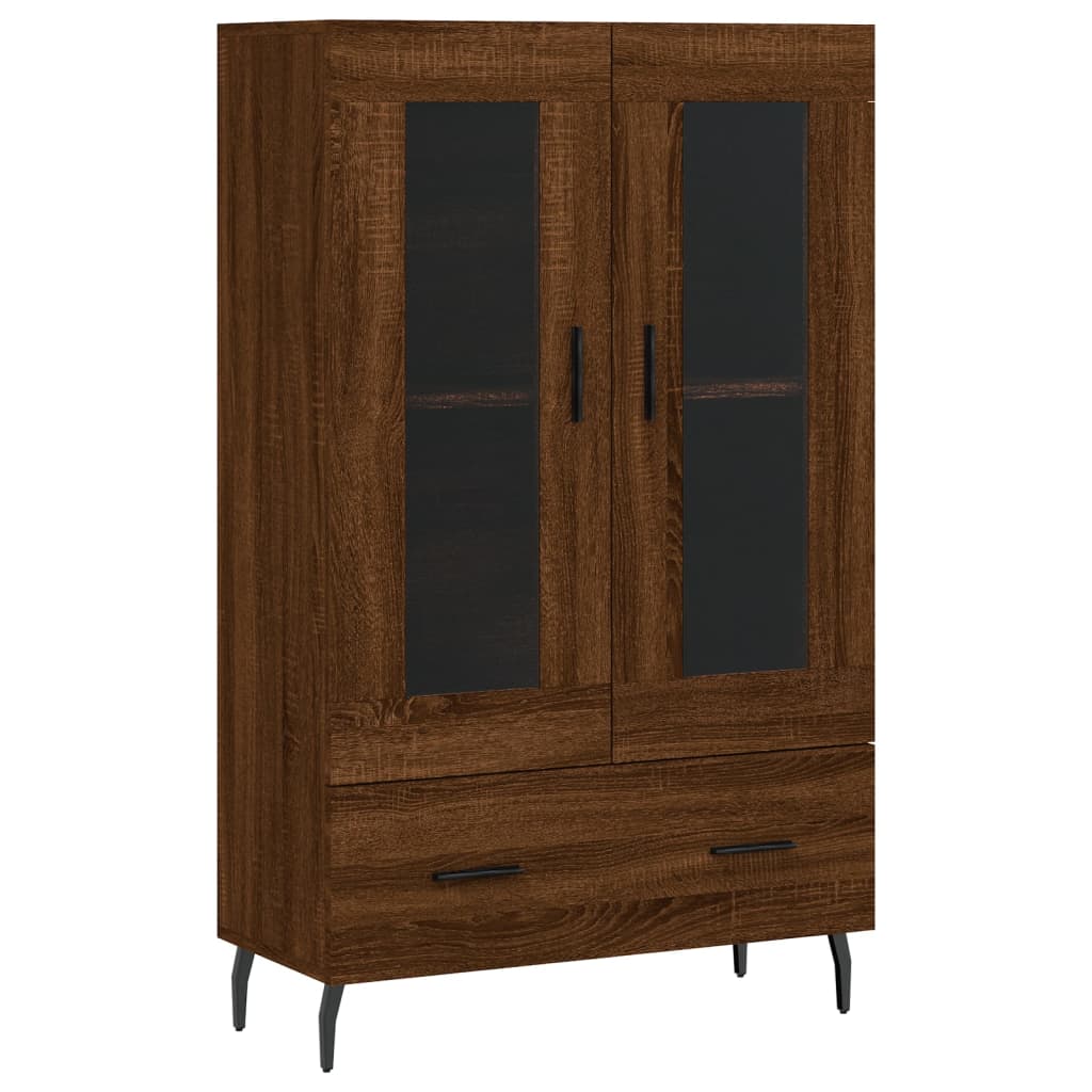 Buffet haut chêne marron 69,5x31x115 cm bois d'ingénierie