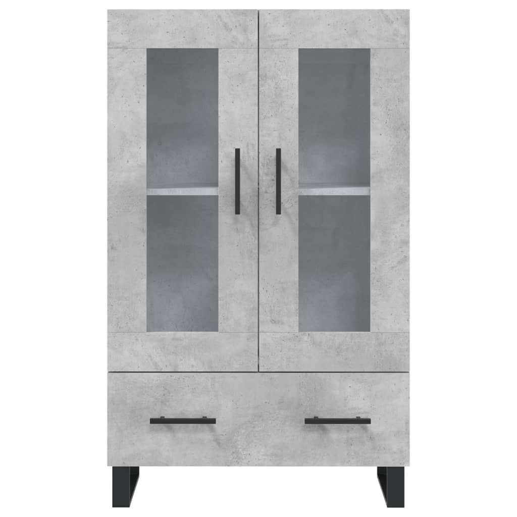 Credenza alta grigio cemento 69,5x31x115 cm in derivati ​​del legno