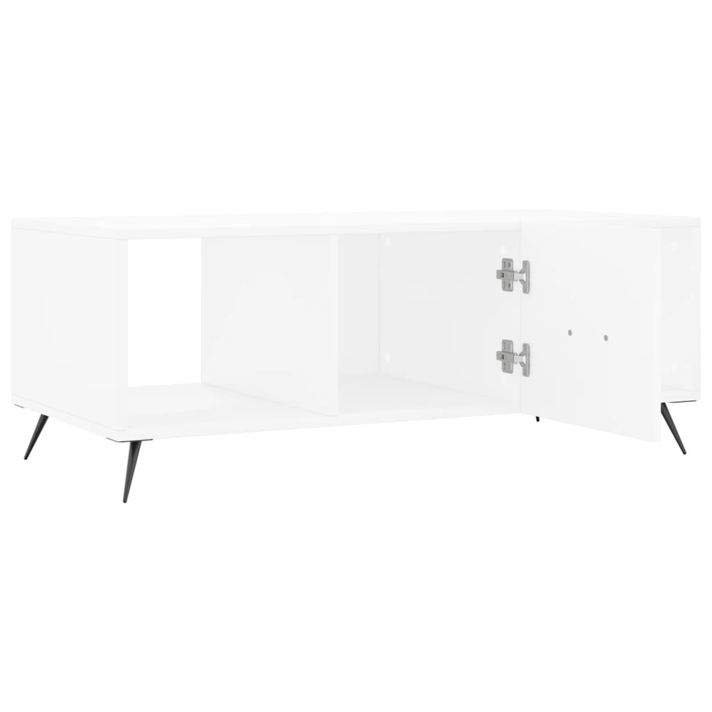 Tavolino bianco 102x50x40 cm in derivati ​​del legno