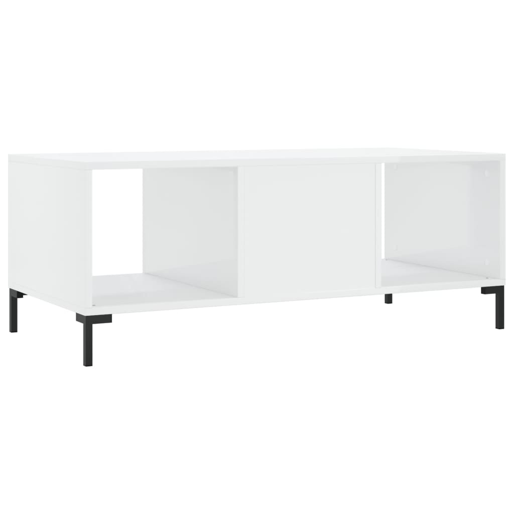 Brilliant white coffee table 102x50x40 cm engineering wood
