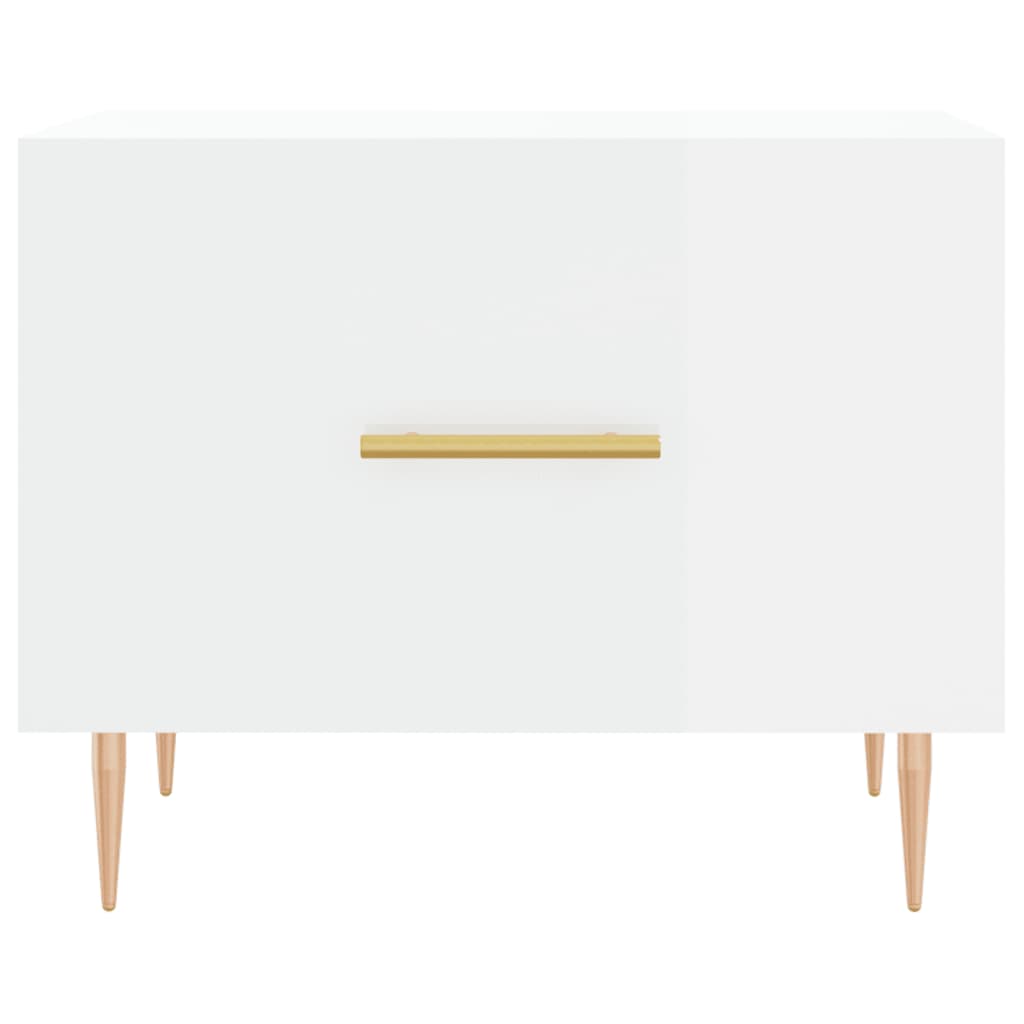 Table basse blanc brillant 50x50x40 cm bois d'ingénierie