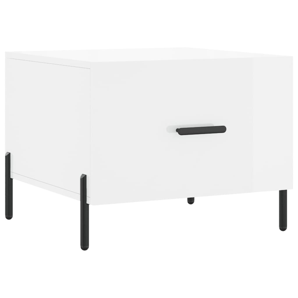 Tavolino bianco lucido 50x50x40 cm in MDF