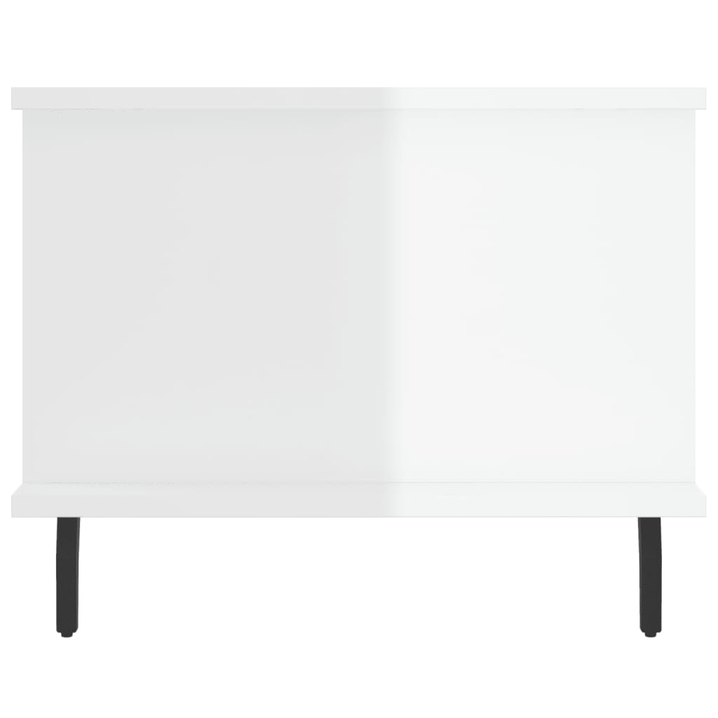 Table basse Blanc brillant 90x50x40 cm Bois d'ingénierie