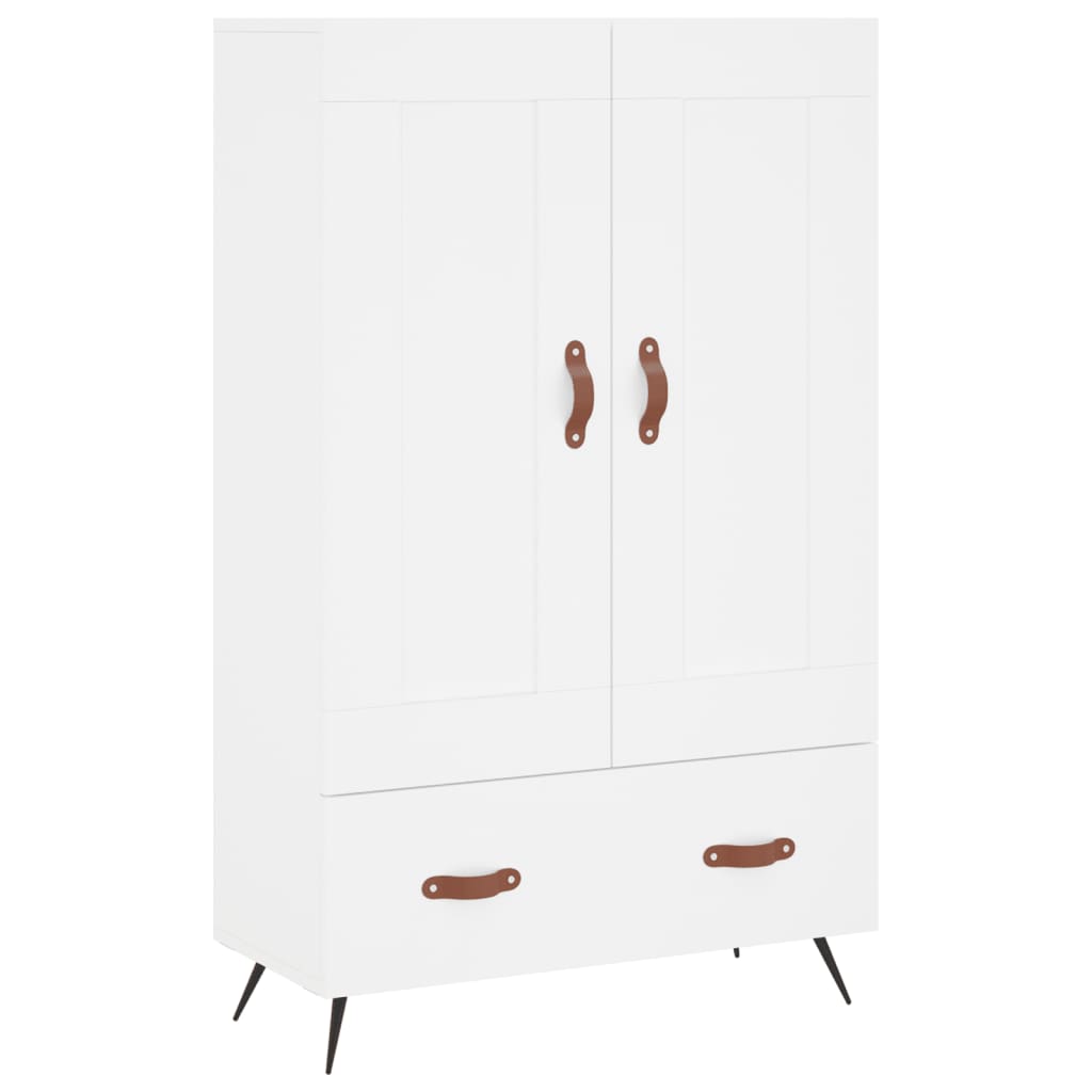 Credenza alta bianca 69,5x31x115 cm in derivati ​​del legno