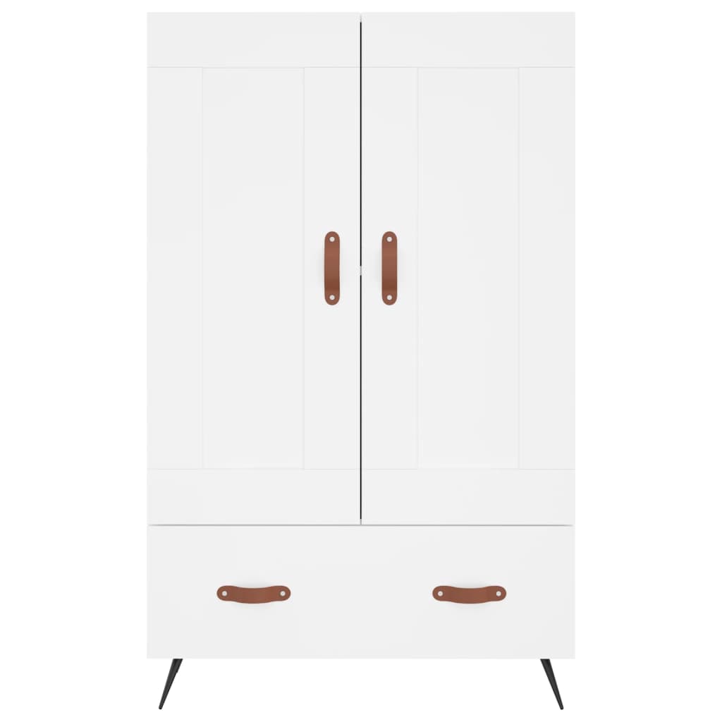 Credenza alta bianca 69,5x31x115 cm in derivati ​​del legno