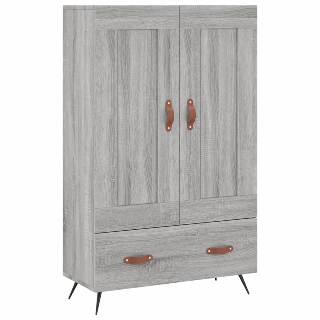 Credenza alta Sonoma grigia 69,5x31x115 cm in derivati ​​del legno