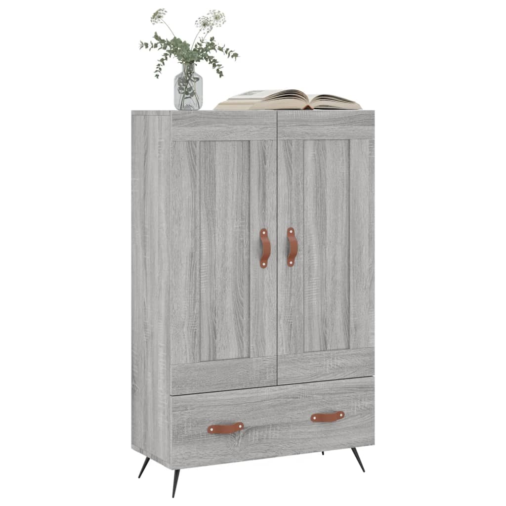 Buffet haut sonoma gris 69,5x31x115 cm bois d'ingénierie